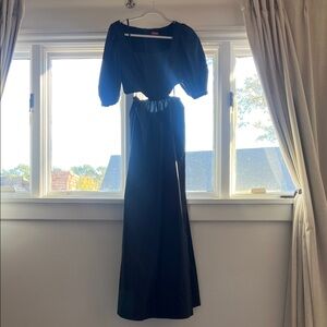 STAUD Elegant Black Long Sleeve Dress